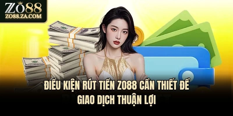 Rút Tiền Zo88 - Nhanh Chóng An Toàn Với Quy Trình 3 Phút 1 Điều kiện rút tiền Zo88 cần thiết để giao dịch thuận lợi